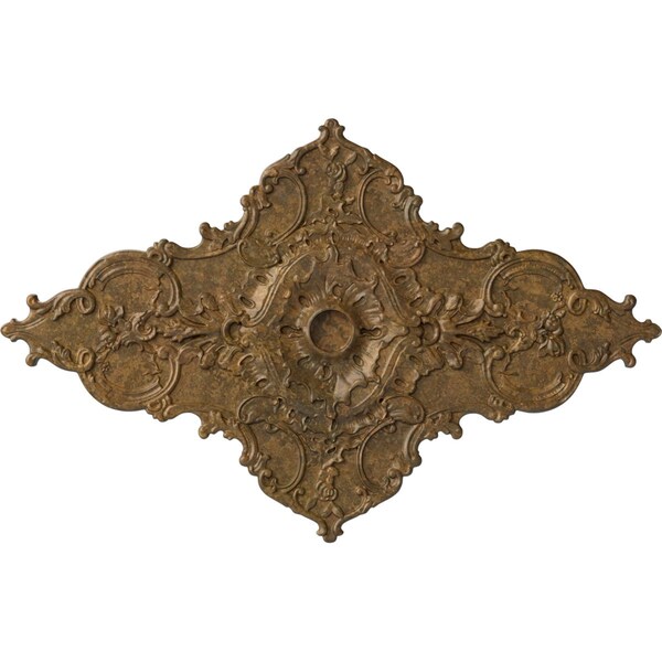 Ekena Millwork Melchor Diamond Medallion (Canopies up to 4"), 67 1/4"W x 43 3/8"H x 4"ID x 2"P, Rubbed Bronze CM70X43MLRZS - main